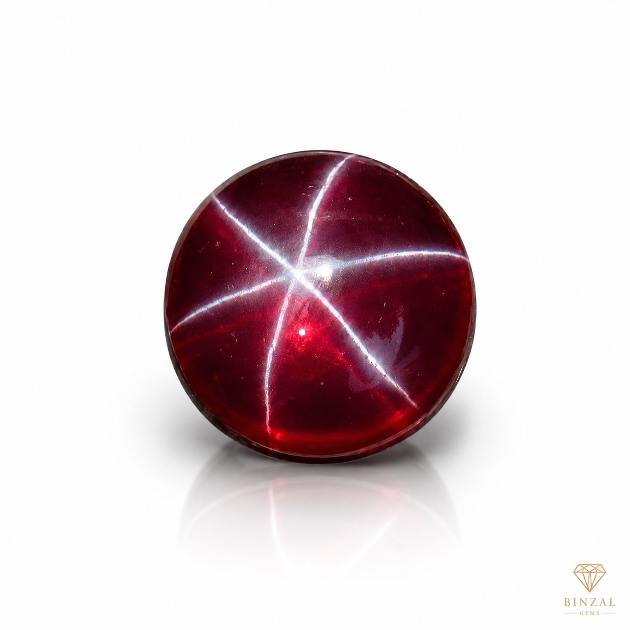 16Ct Natural Star Ruby Round Cabochon cut Certified Star Ruby Gemstone Jewelry