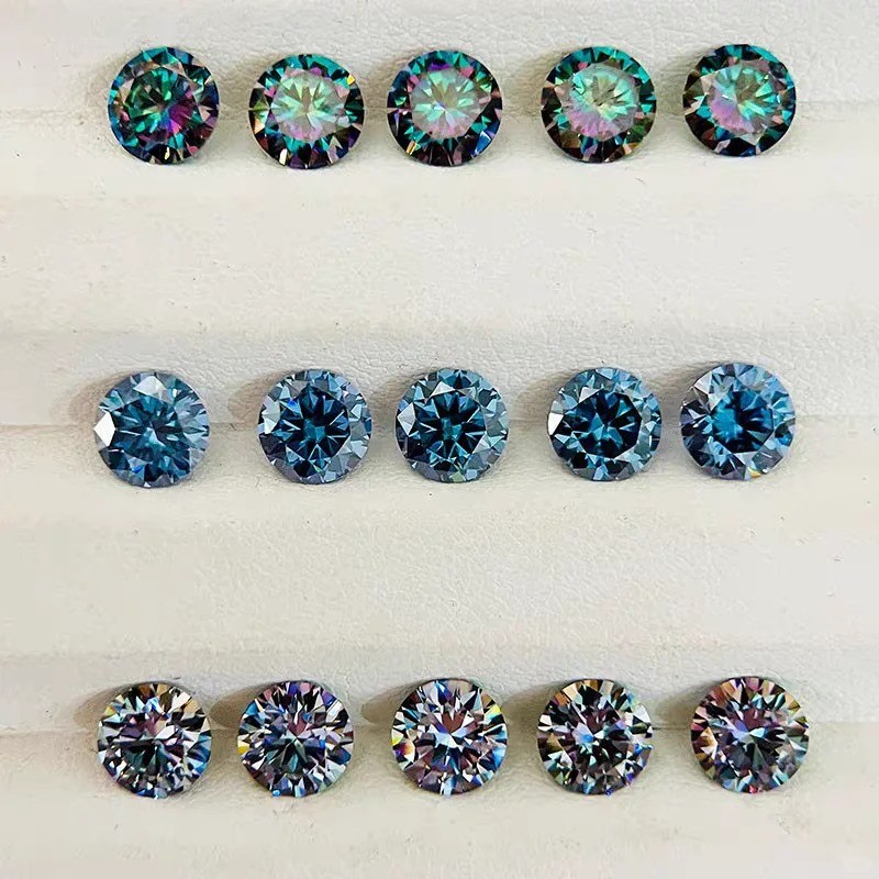 Wholesale Round Cut 1-10pcs VVS1 Colorful 0.5-3ct Moissanite GRA for Jewelry DIY