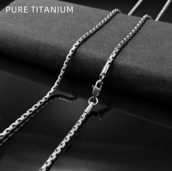 Pure Titanium Snake Chain Necklace Polished 3mm Wide Anti Allergic Classic Gift
