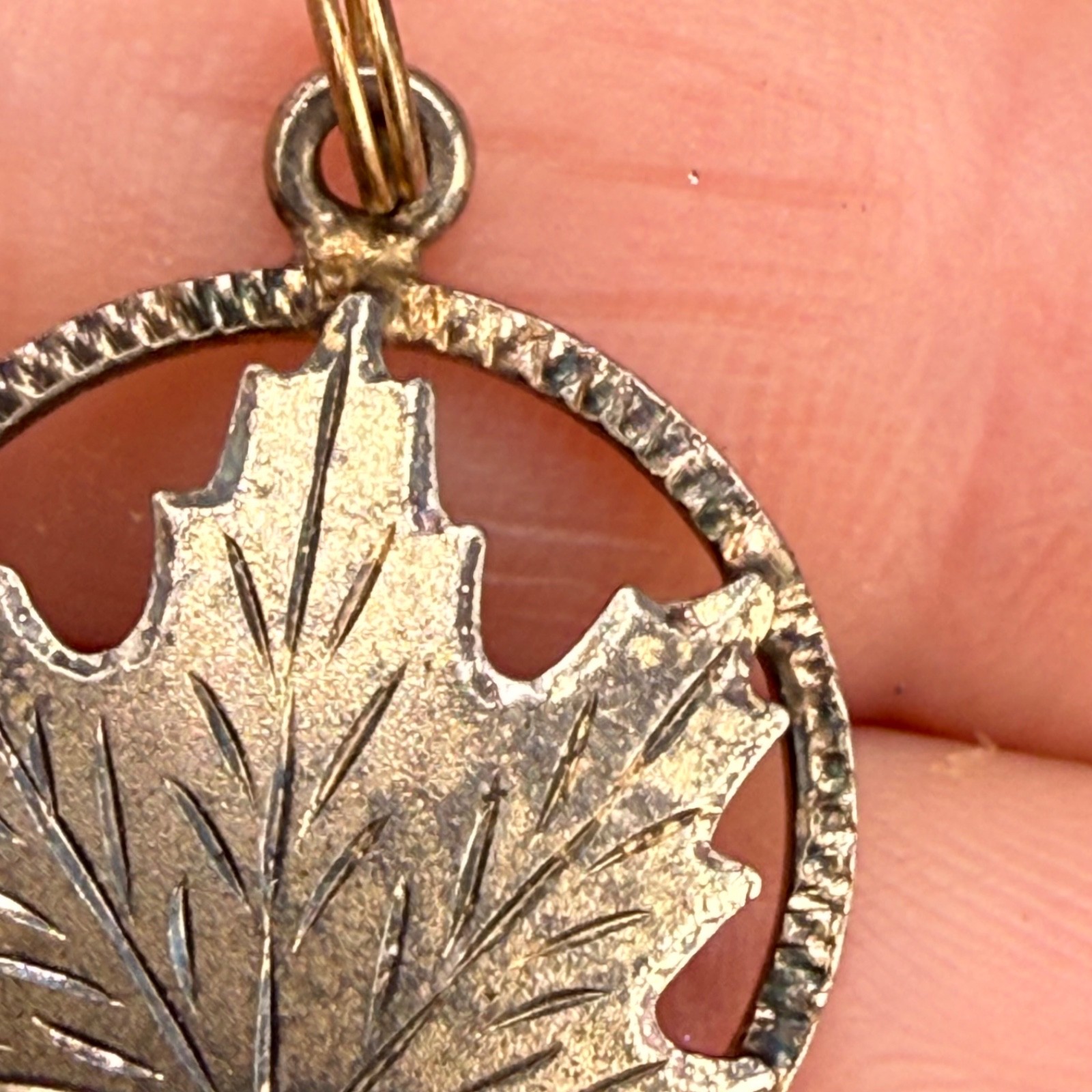 Vintage Signed Sterling Silver Maple Leaf Pendant Canada