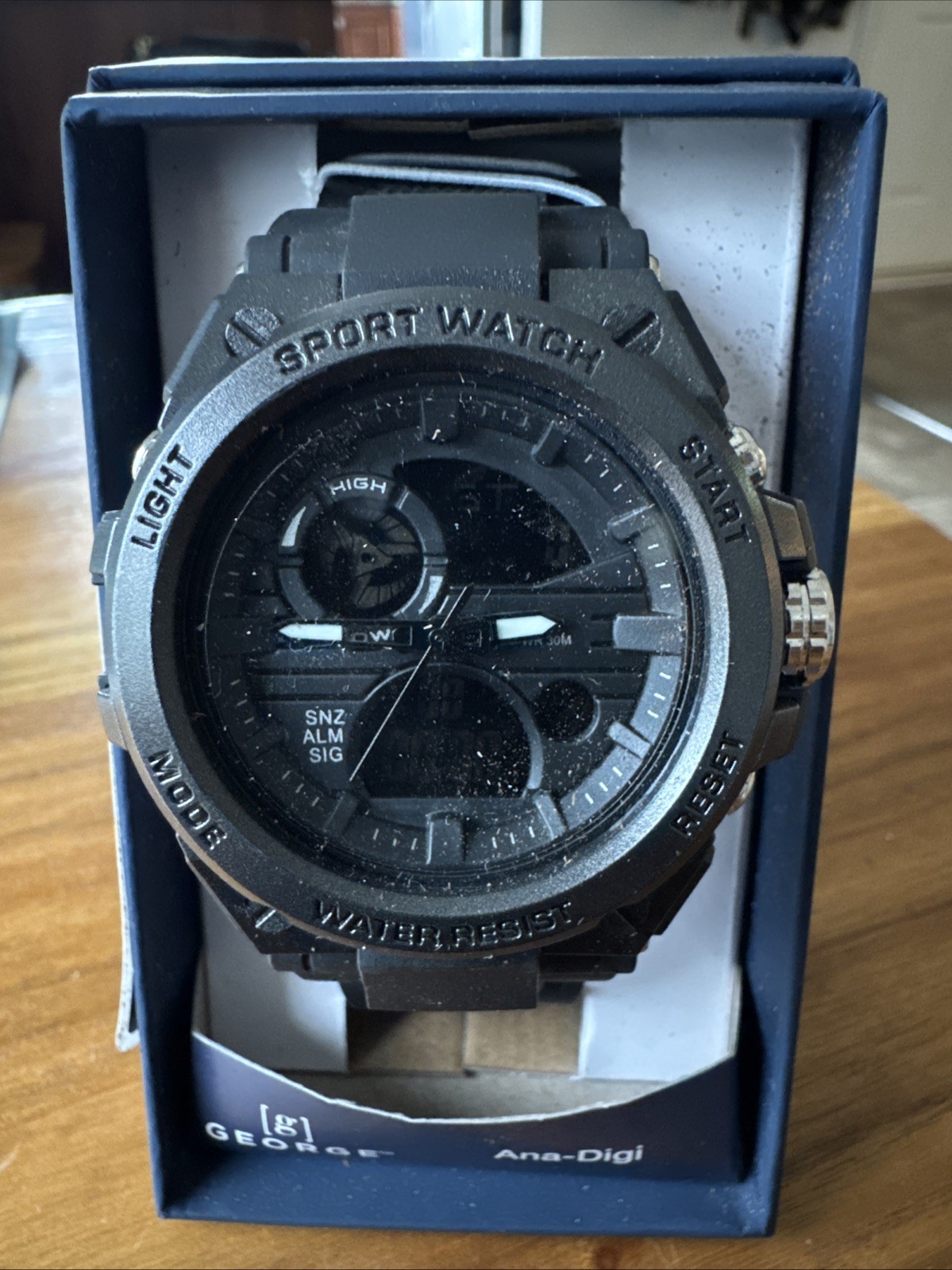 Men’s Black Watch George Ana-Digi One Year Warranty New With Papers