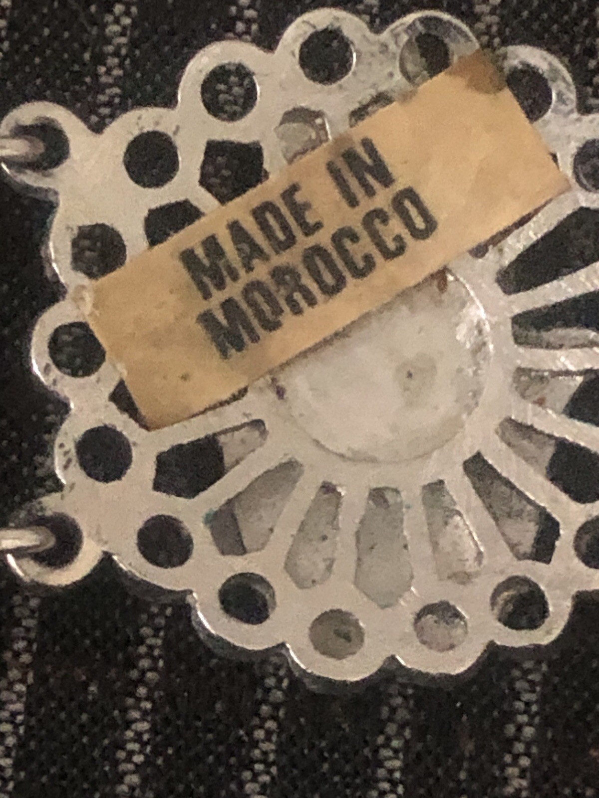 Vintage Moroccan Souvenir Du Maroc Panel Bracelet 70’s-80’s Silver Tone