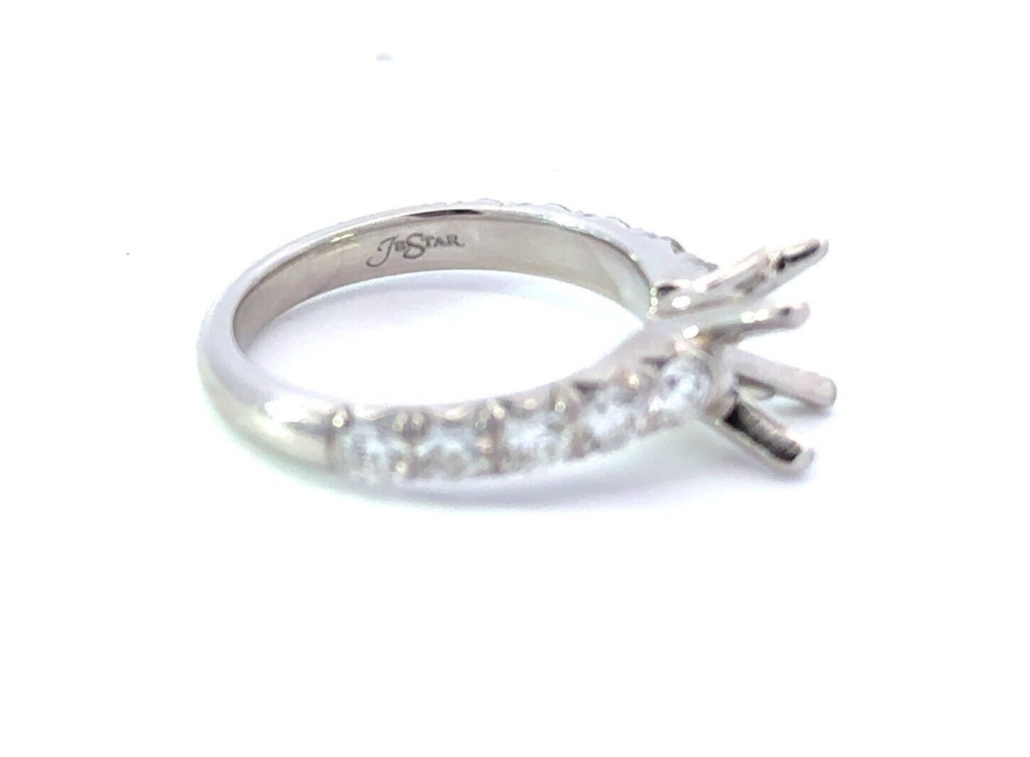J.B. STAR Designer Platinum 950 0.90ctw Diamond Semi-Mount Ring w/cert 1046/148