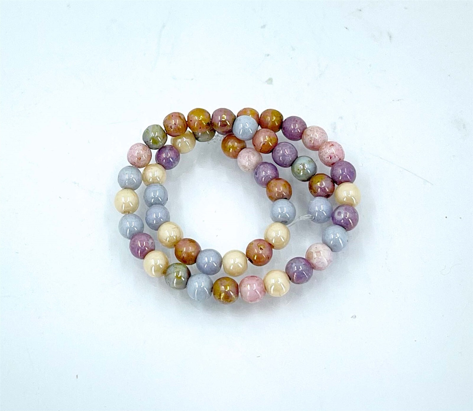 50 Czech Glass Round Beads – Opaque Luster Mix 4mm