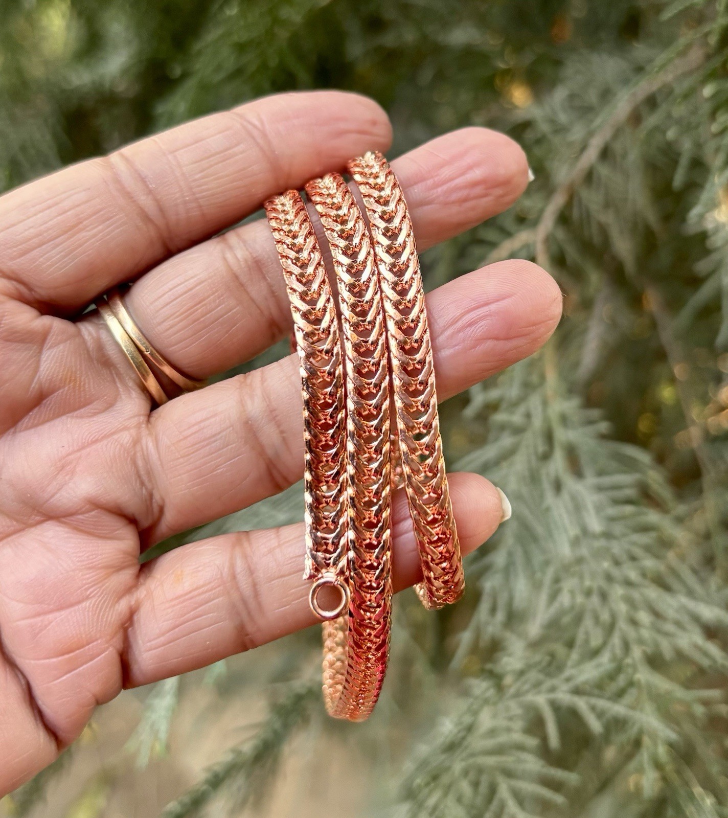 22 inch Pure Copper Franco V Chain Necklace, Healing Copper Jewelry, Spiritual
