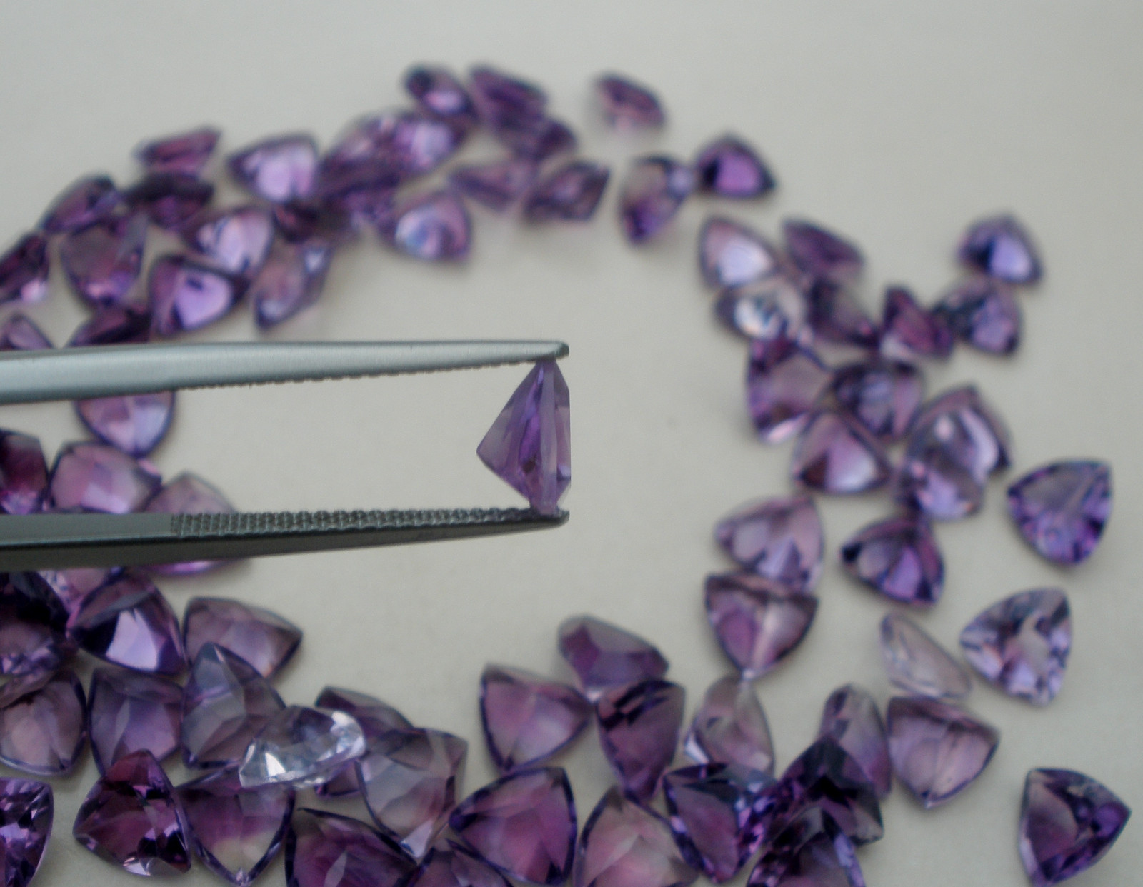 Amethyst Trillion Loose Natural Gem 7mm