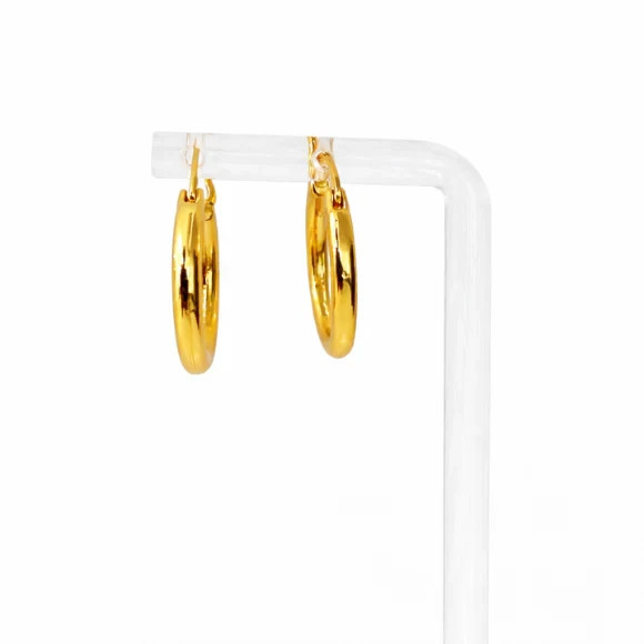 18k Gold Filled Hoops, everyday wear, waterproof, earrings for women