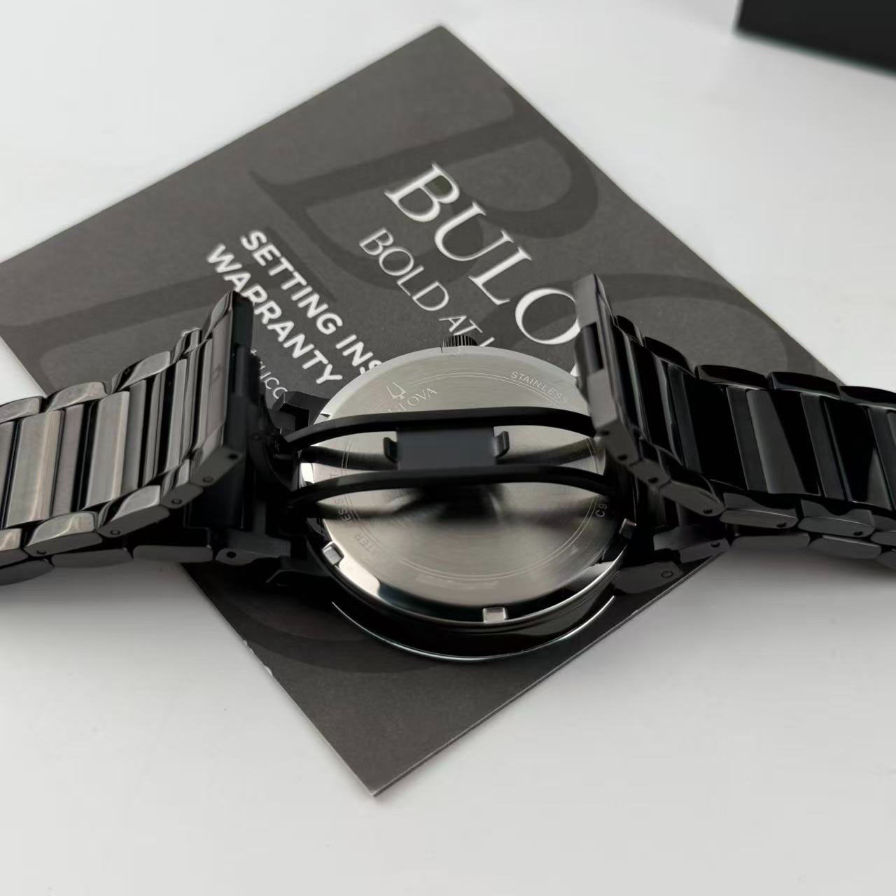Bulova Futuro Modern 98D144 Black Dial Stainless Steel Men’s Quartz Watch 42 mm