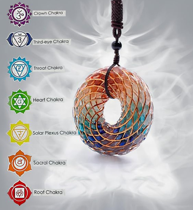 Rodin Coil & Orgone Pendant Necklace for Meditation, Reiki Energy Necklace, Chak