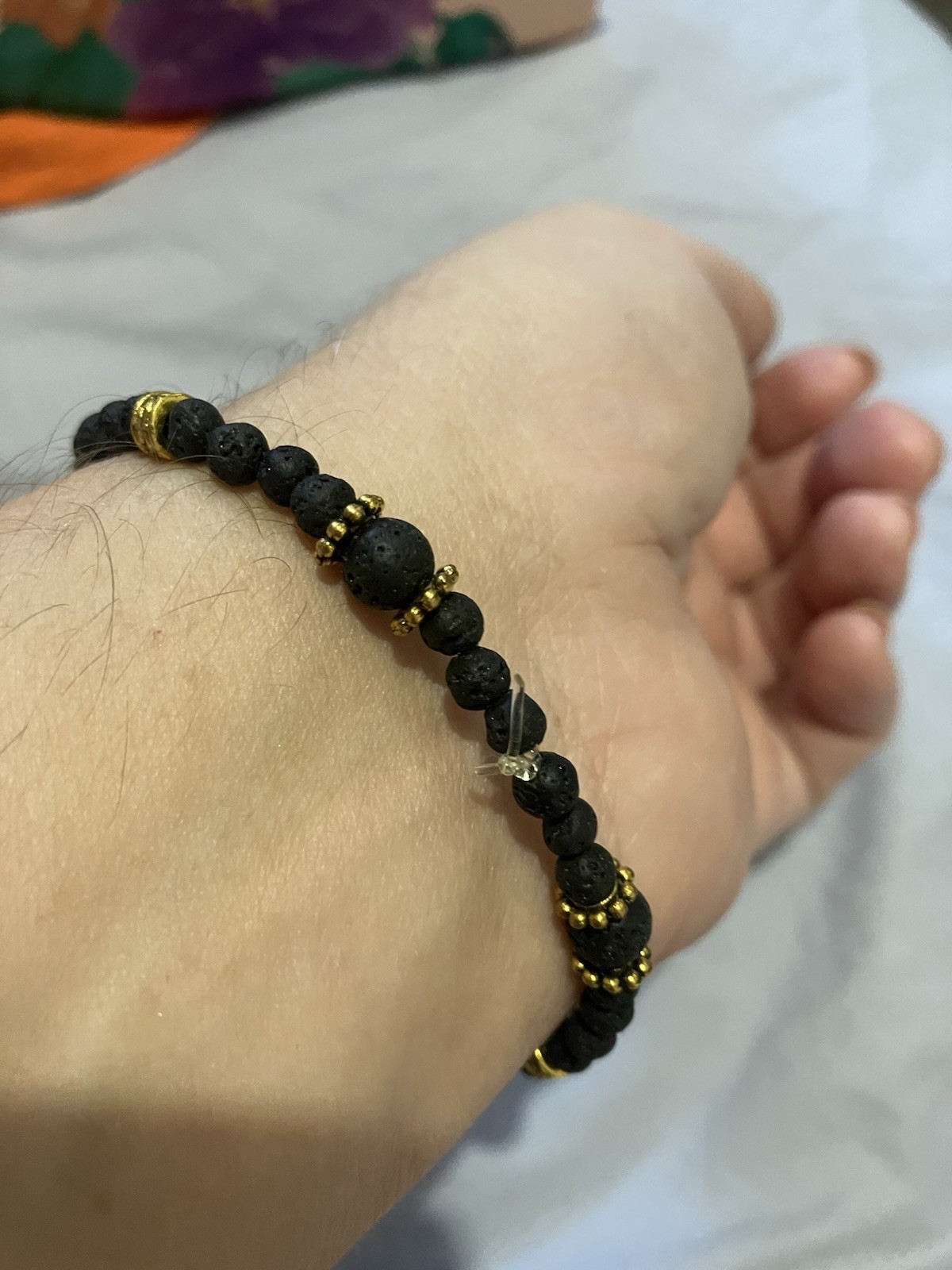Autumn colours Lava beaded bracelet for Essential Oils, Aromatherapy