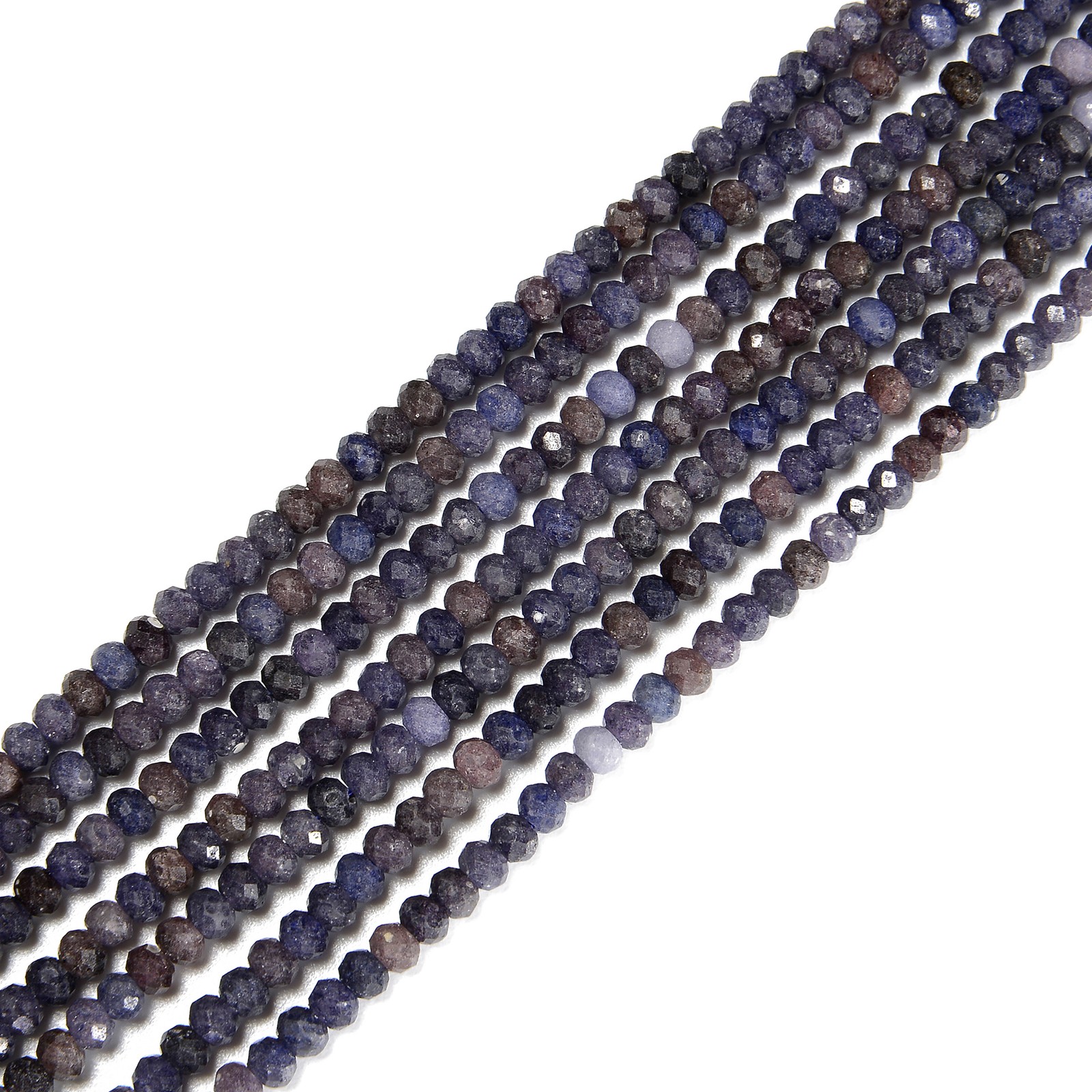 Natural Sapphire Faceted Rondelle Beads Size 3x4mm 15.5” Strand