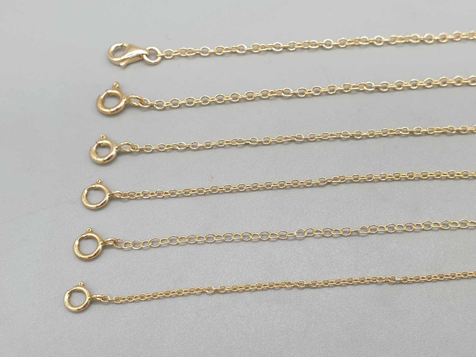 18k 18ct yellow gold chain extender two clasp connector extension safety chain