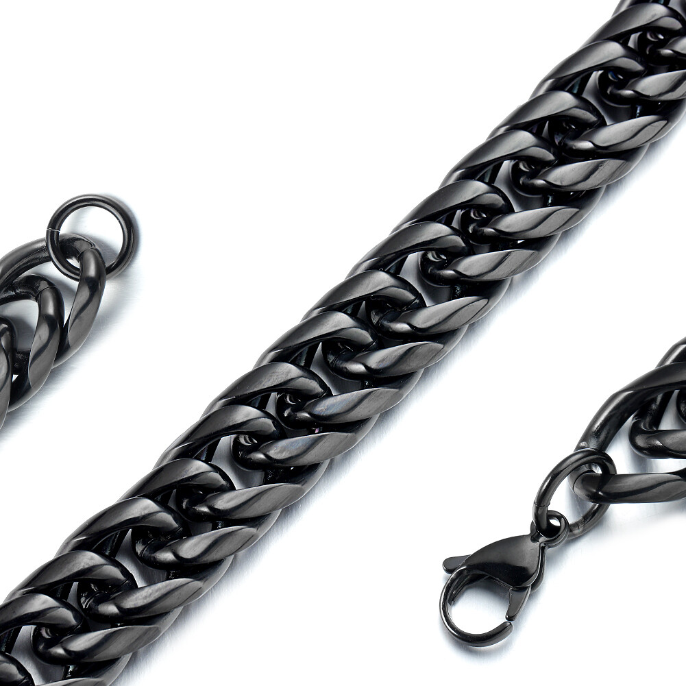 9mm-22mm Top Polished Mens Chain Stainless Steel Curb Link Necklace or Bracelet