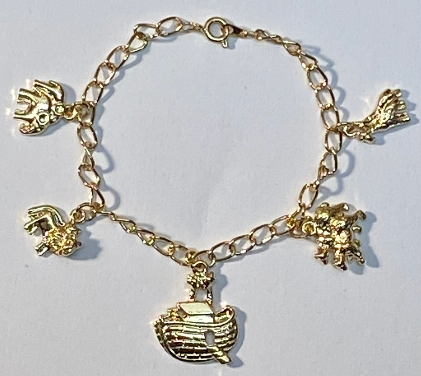 Noah’s Ark 7 Inch Bracelet in Free Gift Box by OSC Gold Plate Made in USA NEW