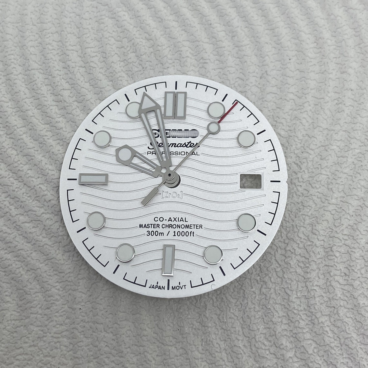 31mm Ripple Pattern Watch Dial+Hands Green Lume For NH35 Movement Watch Parts