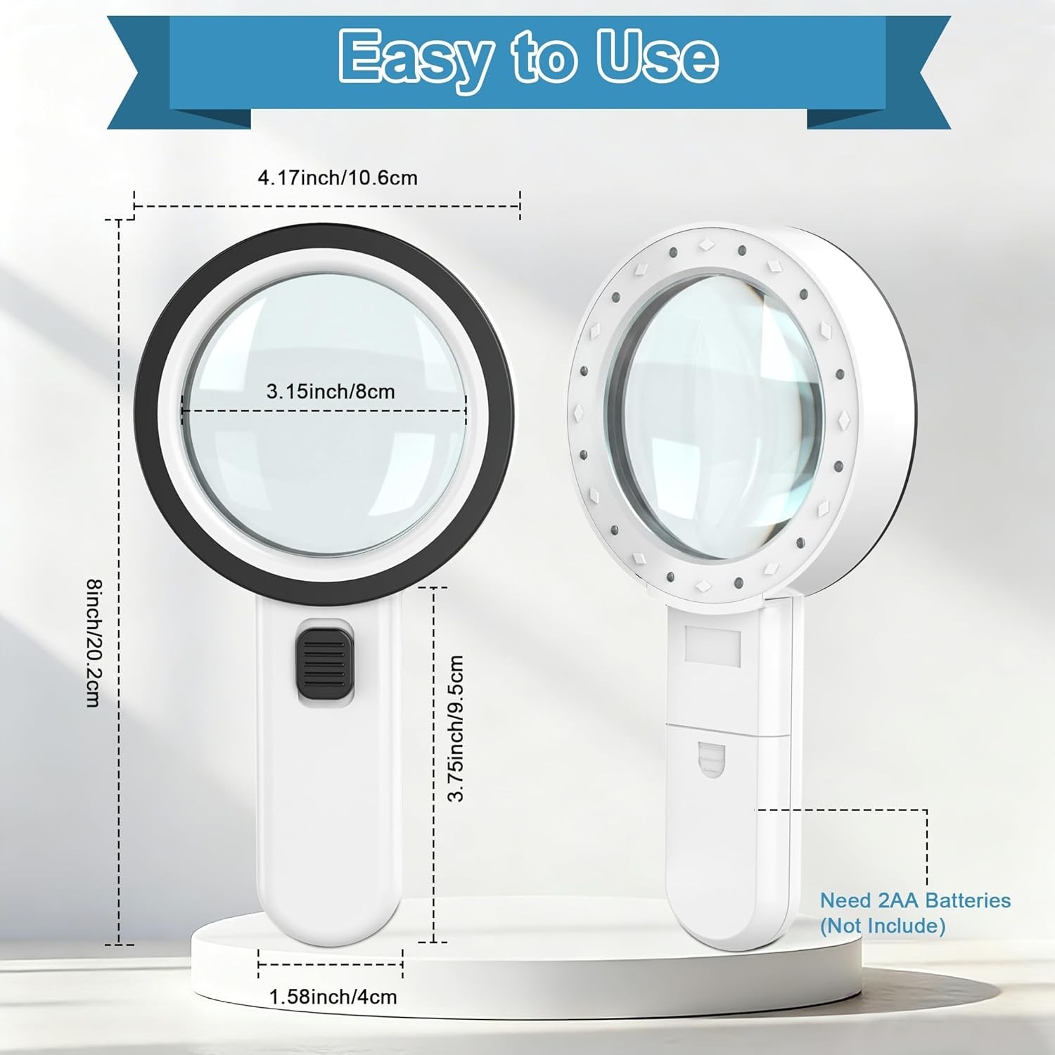Magnifying Glass with Light, Ultra-Clear Lightweight Handheld Reading Magnifi…
