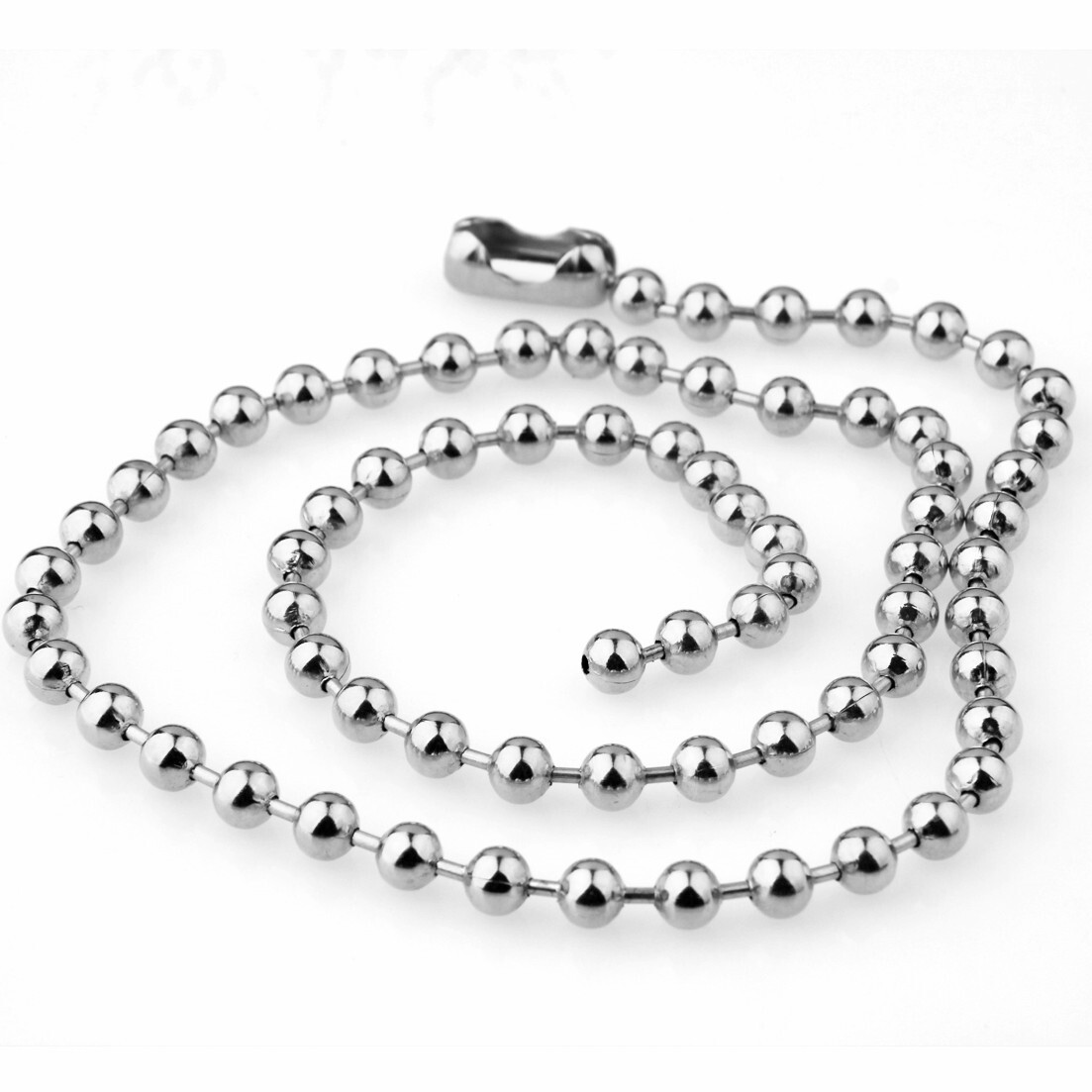 6/8/10/12mm Hotsale Stainless Steel Bead Ball Chain Necklace Men Women Jewelry