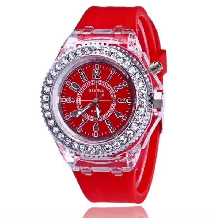 Light Flash Luminous Watches Women Men Boys Girls Silicone Wrist Watch