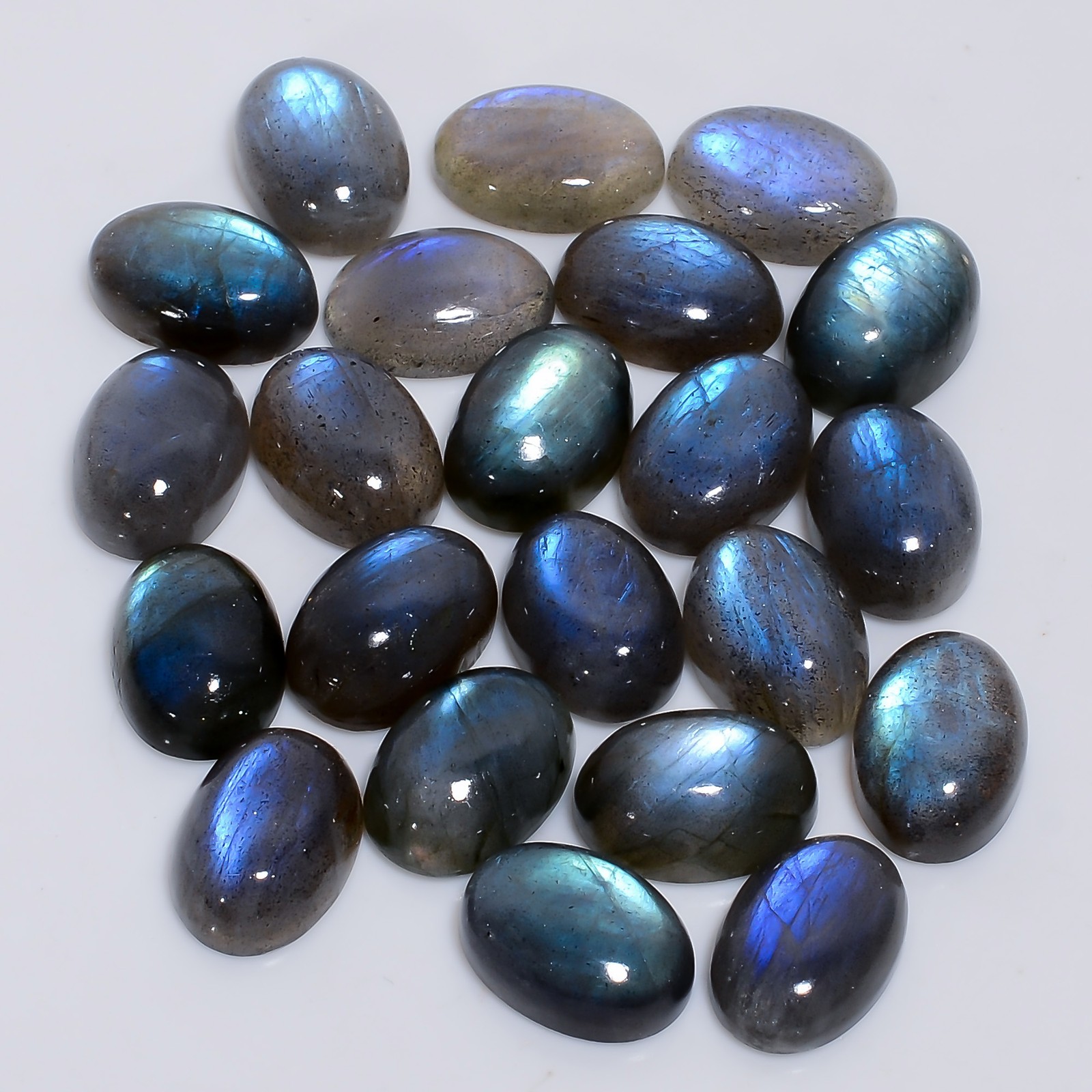 100% Natural Labradorite Oval Cabochon Gemstone Lot 20 Ct 14X10X4 mm GCL-16