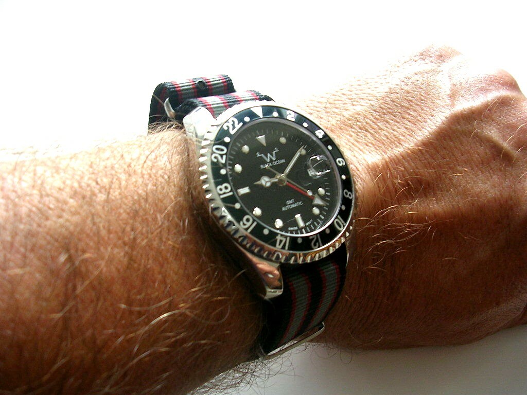 22mm Bonded striped NATO G10 Premium nylon watch strap 2 pak Stitched IW SUISSE