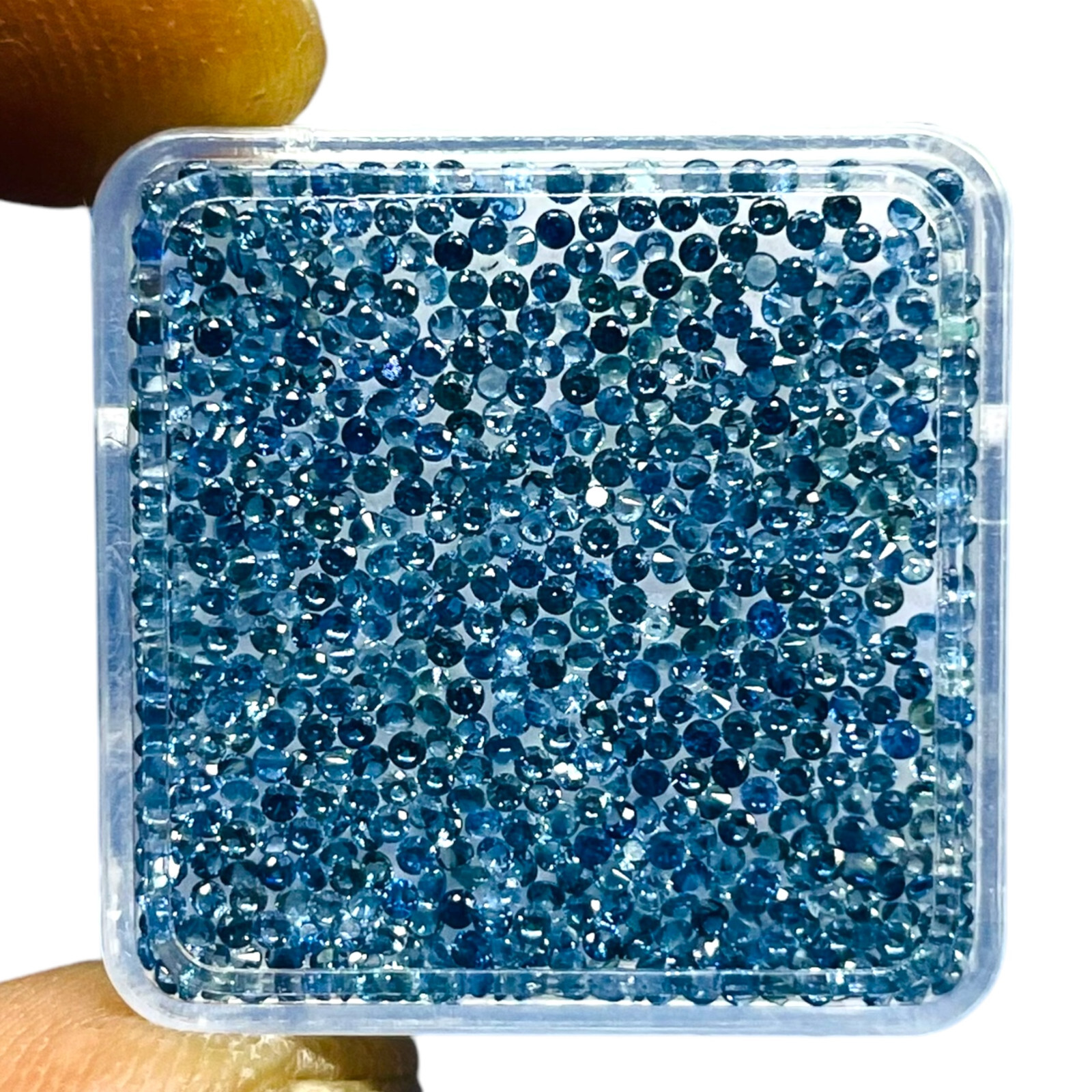 100 Pcs Natural Ceylon Blue Sapphire 1.2mm Round Diamond Cut Loose Gemstones Lot
