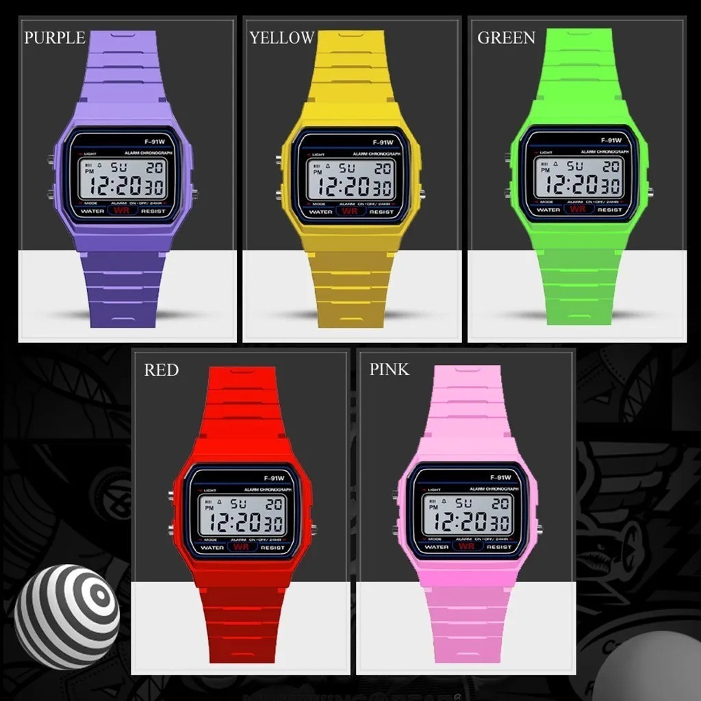 F 91W Classic Digital Resin Strap Watch Stopwatch Chronograph Sport Unisex Men