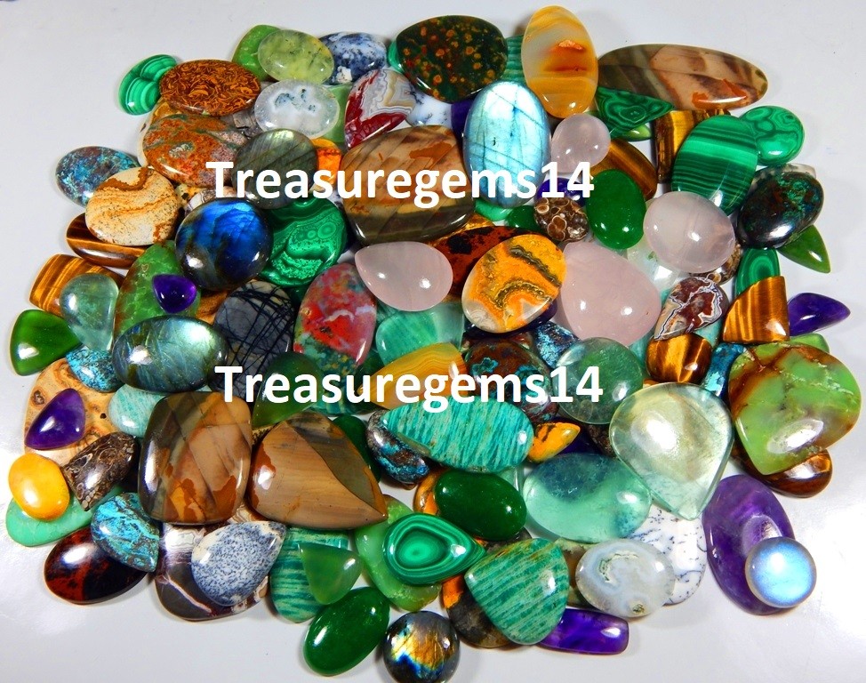 All Kind Semi Precious Loose Gemstone 250 Crt Wholesale Lot Natural Mix Cabochon