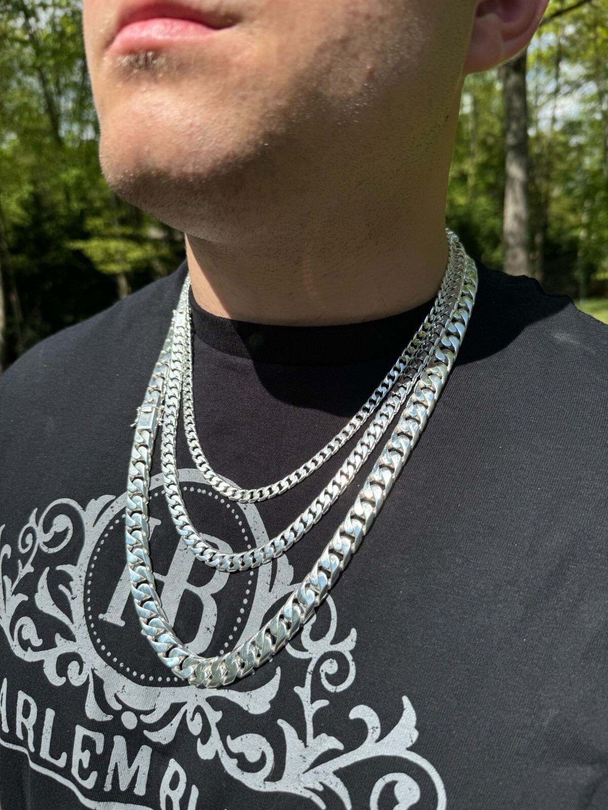Handmade Miami Cuban Link Chain Necklace / Bracelet Real Solid 925 Silver 6-20mm