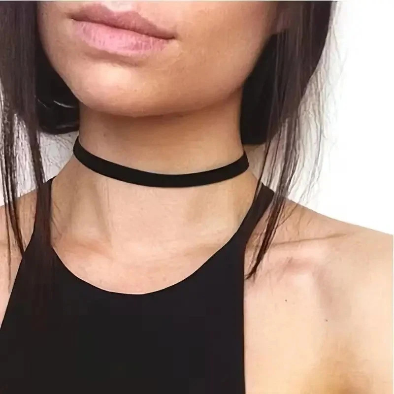 6pc Choker Necklace Set Black Velvet Classic Women Chain Collar Lace Stretchy US