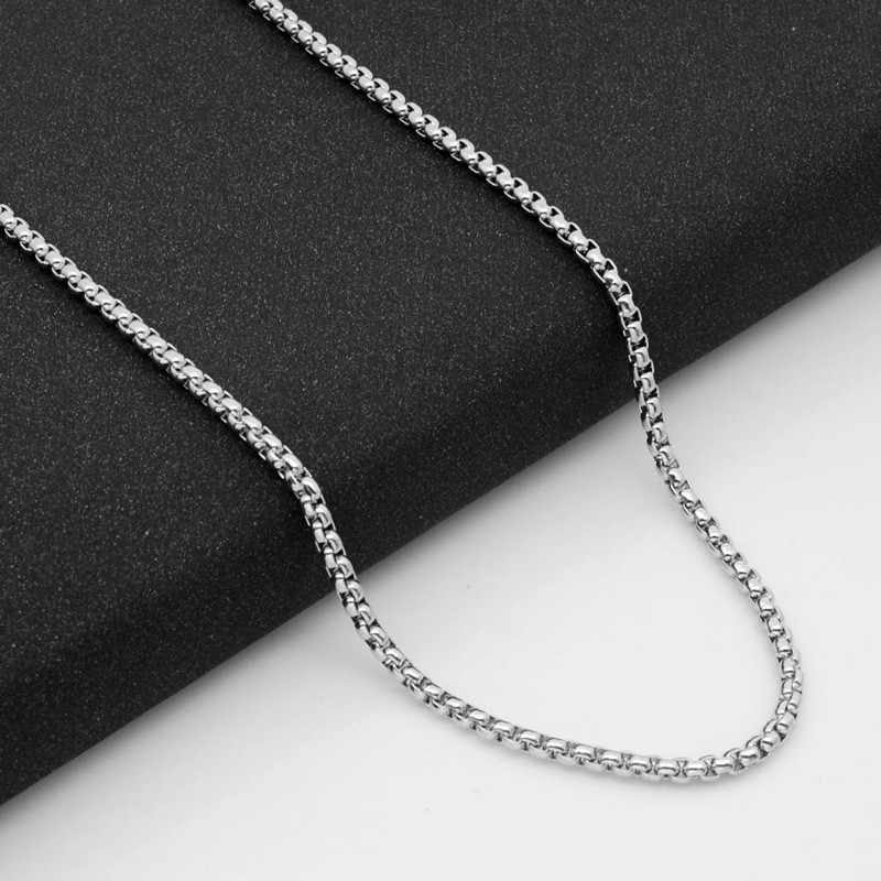 USA Stock 2mm 28″ Stainless Steel Square Rolo Link Chain Box Chain Necklace