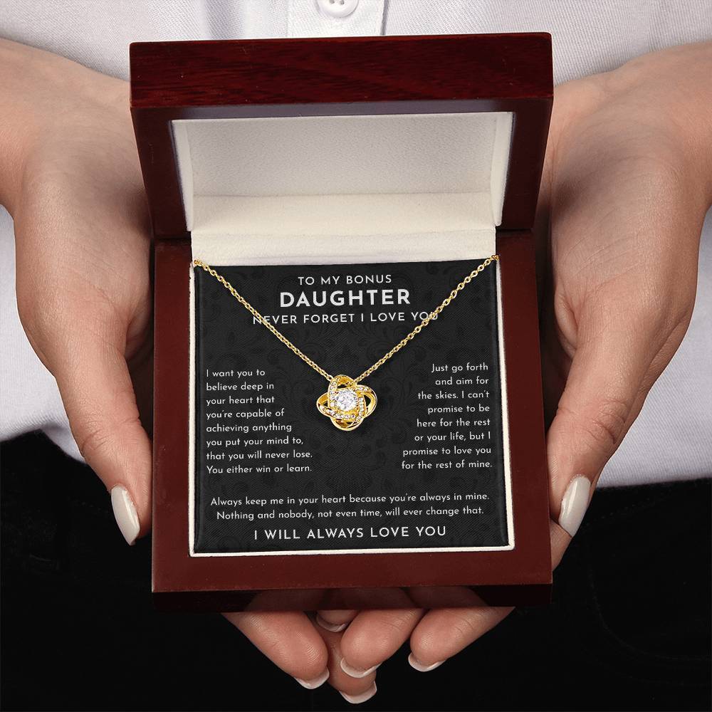 To My Bonus Daughter Gift, Bonus Daughter Necklace, Bonus Daughter Jewelry Gifts