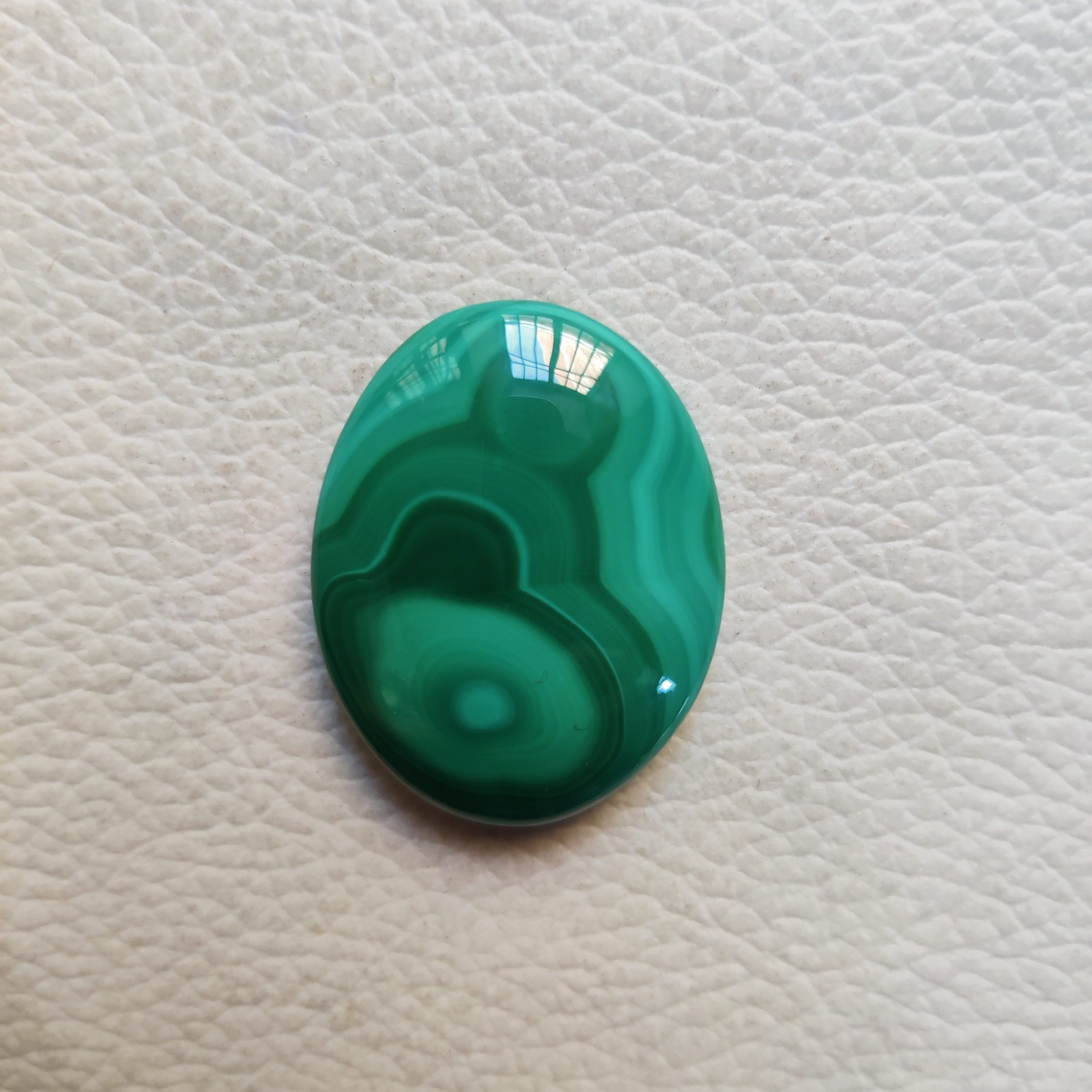 Natural Green Malachite Loose Gemstone Cabochon,Oval-48 CT,30 X 22 X 7 MM