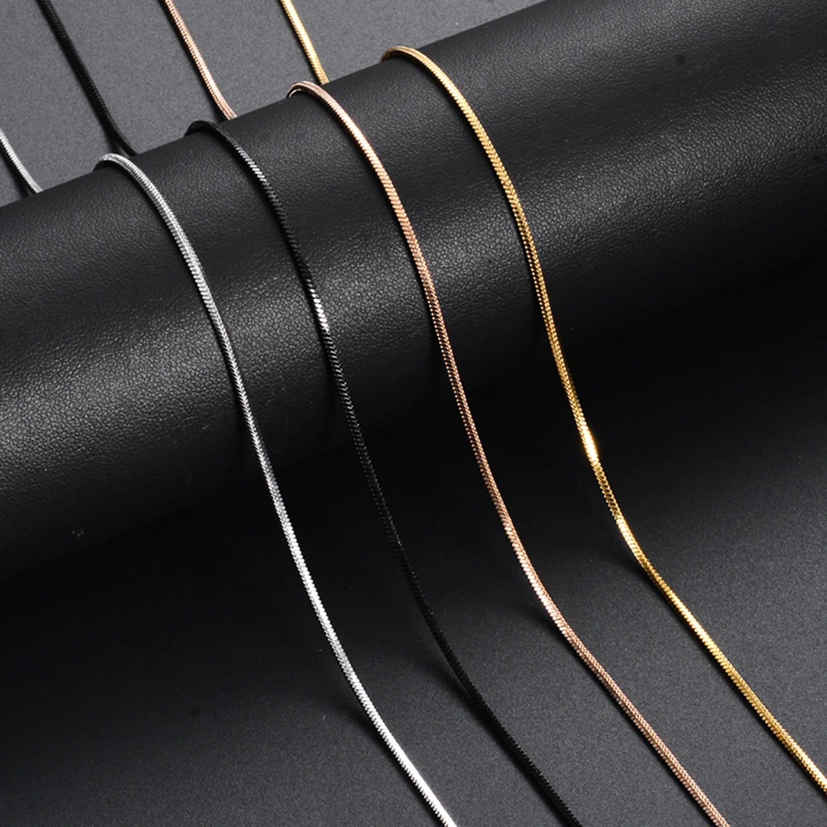 Stainless Steel Round Snake Chain Necklace 40-60cm Unisex Jewelry Gift