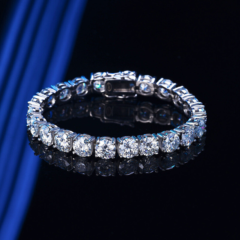 2-8mm REAL VVS D Color MOISSANITE Tennis Chain Bracelet 925 Silver Pass Tester!!
