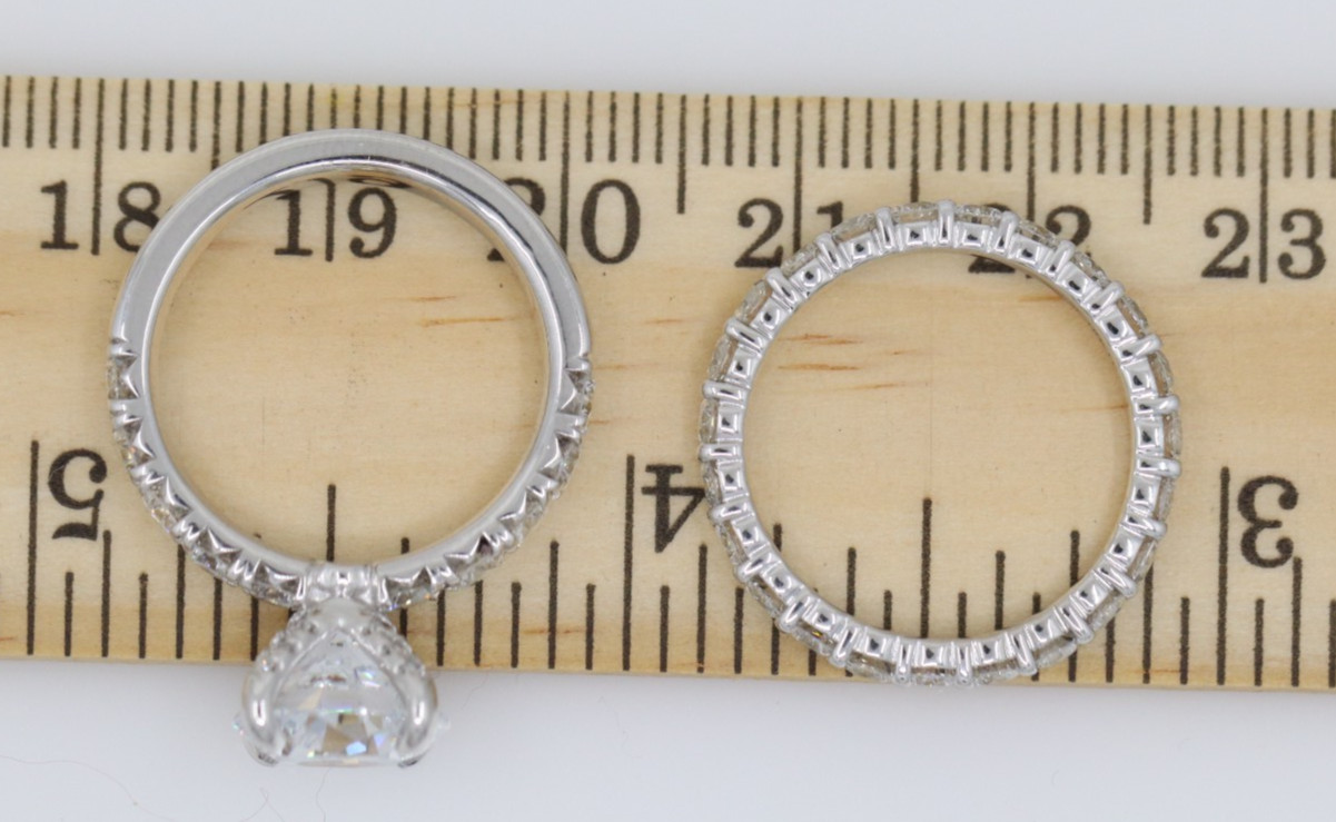 3.02ct VVS1 Lab Grown Diamond Wedding Set 18k White Gold Rings Size 6