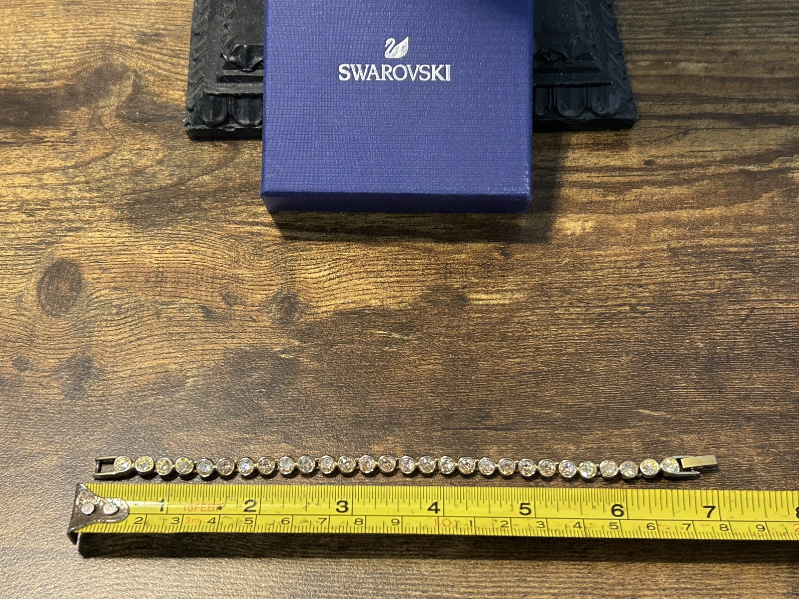 Stunning Swarovski Champagne Yellow Gold Plated Tennis Bracelet see Description