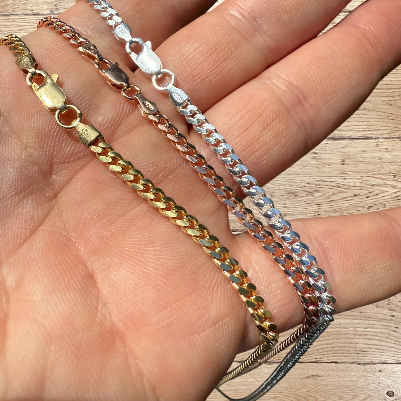3.5mm Miami Cuban Chain- 925 Sterling Silver, 14k Gold Vermeil, 14k Rose Vermeil
