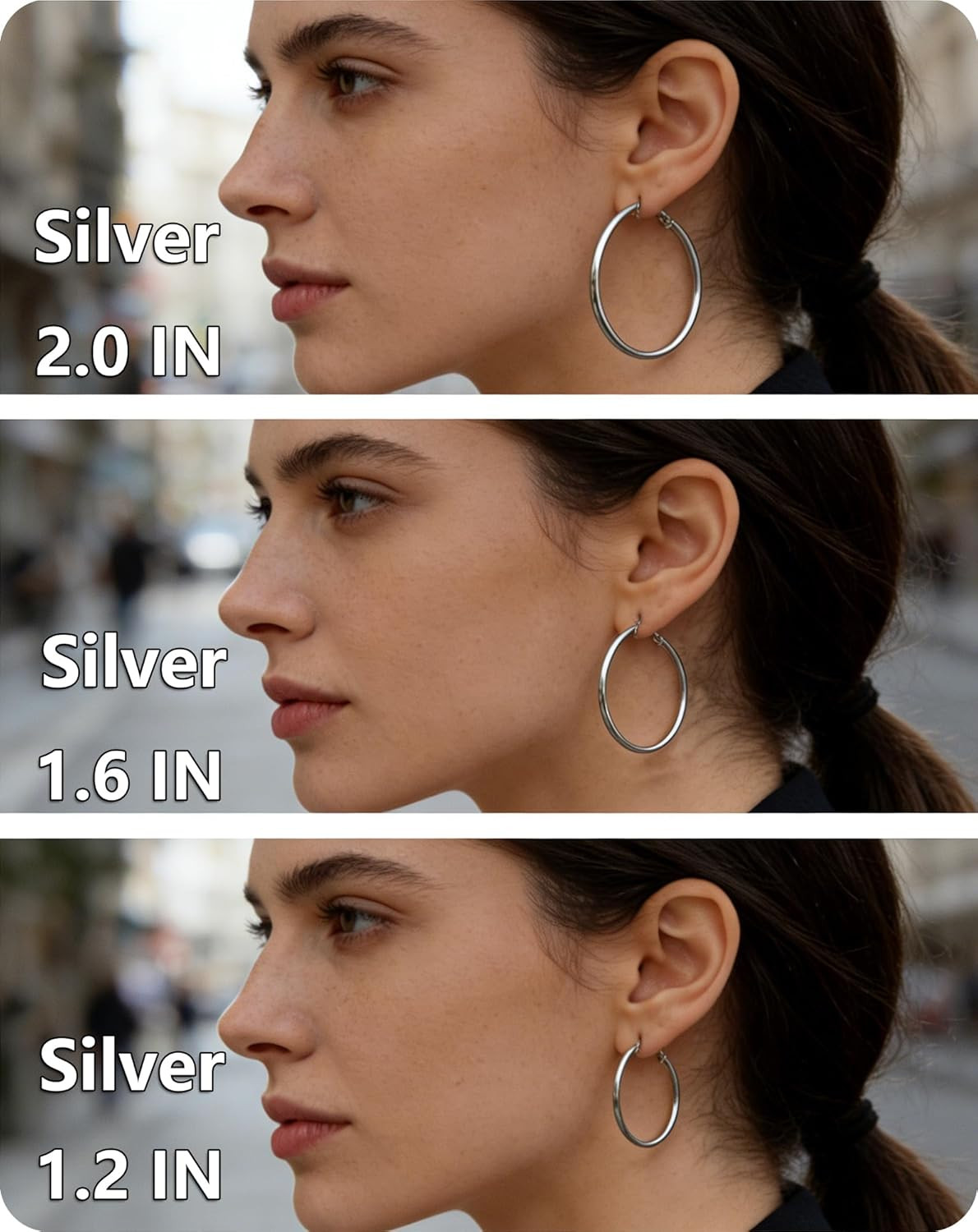 6 Pairs Silver Gold Hoop Earrings for Women – 14K Gold Plated 316 Stainless Stee