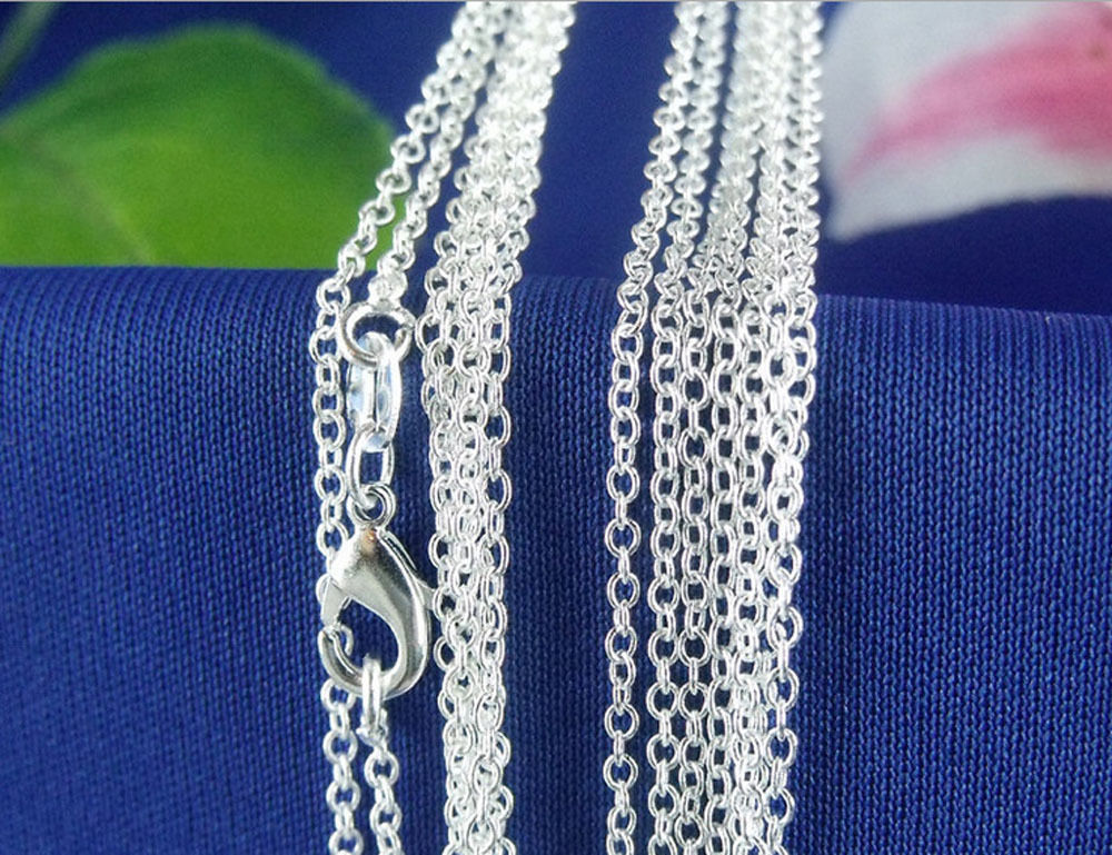 18″ Necklace 1 PC 925 Silver Rolo Chain Male/Female UNISEX