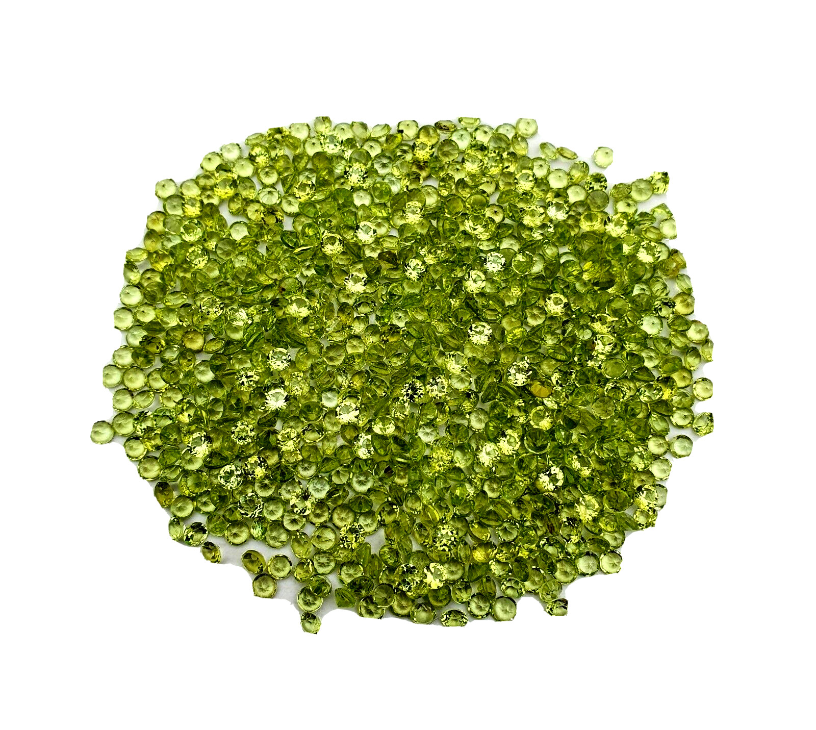 Natural Peridot Round Cut Loose Gemstone Lot 100 Pcs 3 MM