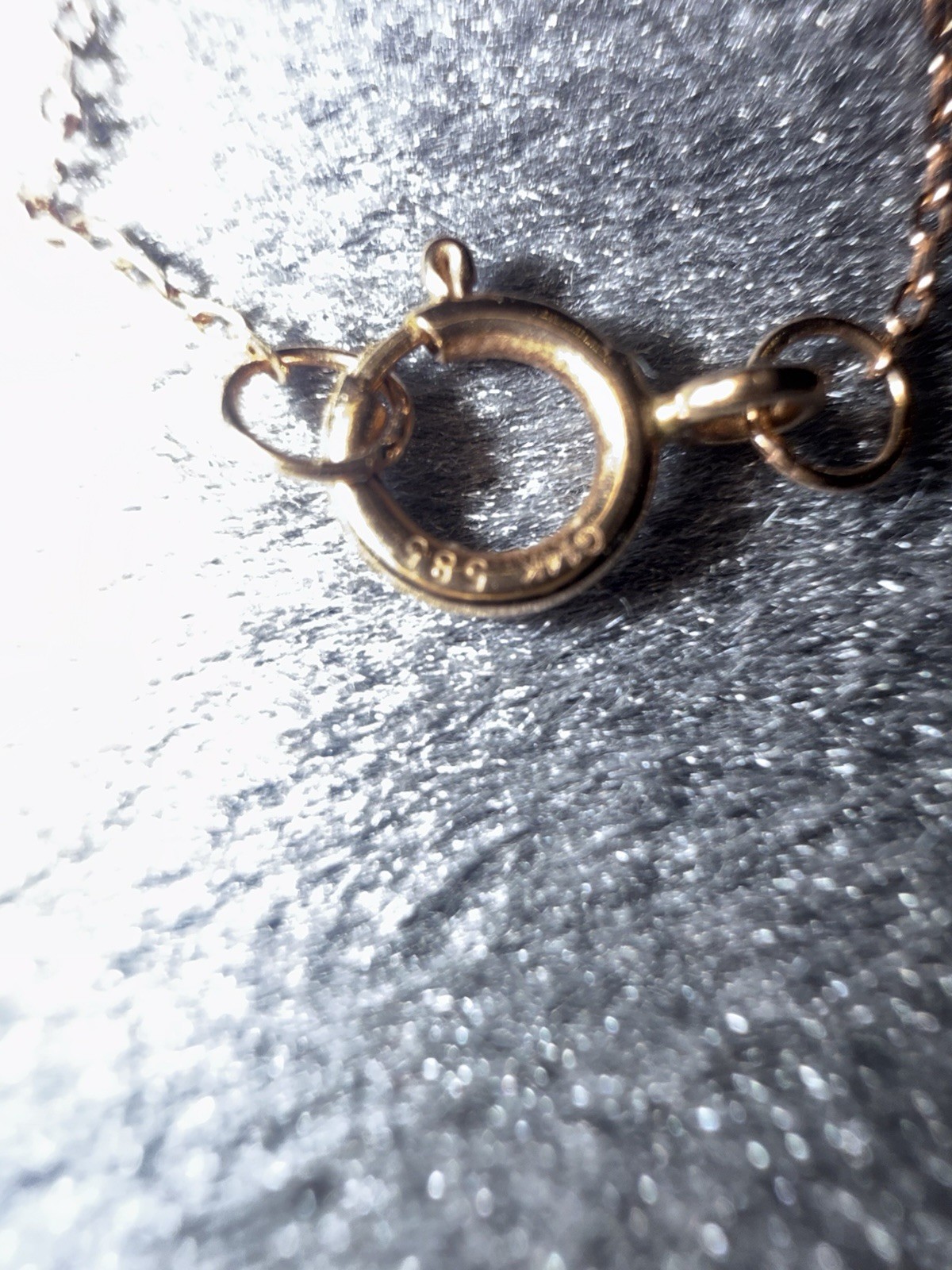14 K Rose Gold Necklace 40 cm and Bracelet 16-18 cm With Black Onix