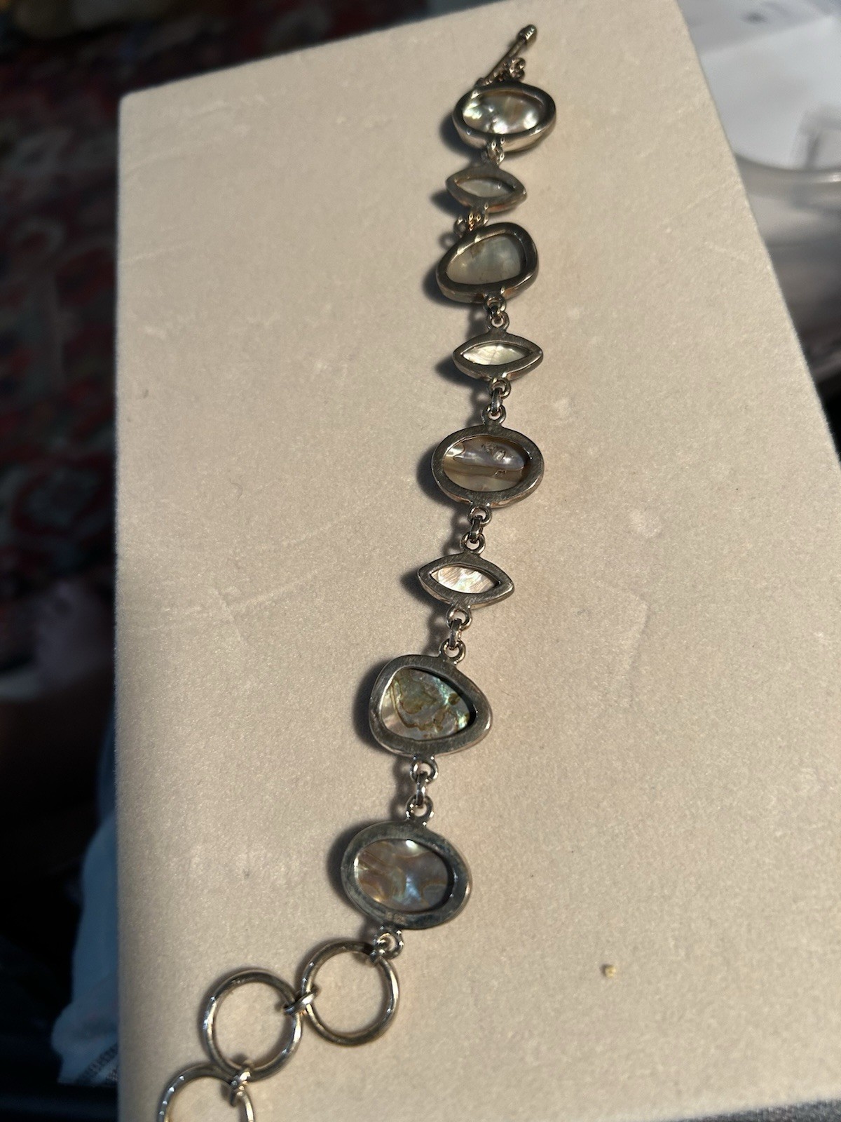 Abalone & Sterling Silver Bracelet handmade in Thailand Stunning!
