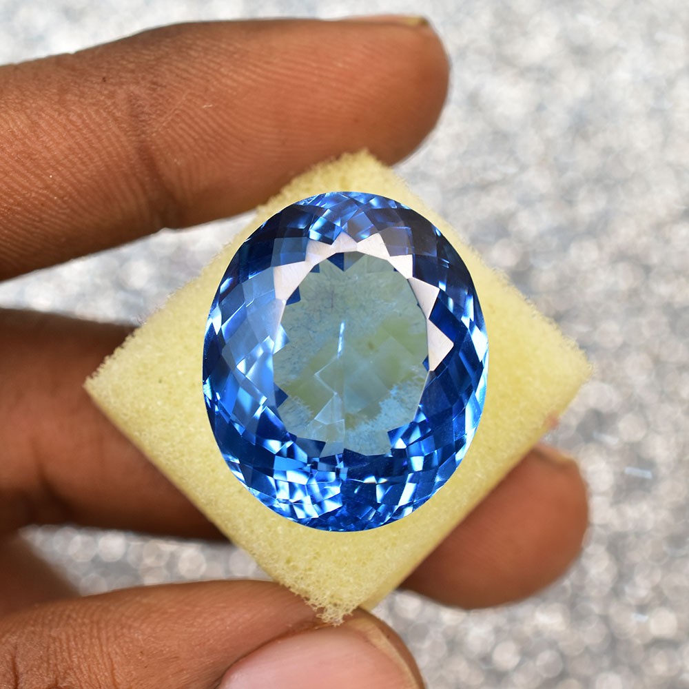 NATURAL Blue Sapphire CERTIFIED 38.80 Ct Perfect Oval Cut Loose Gemstone