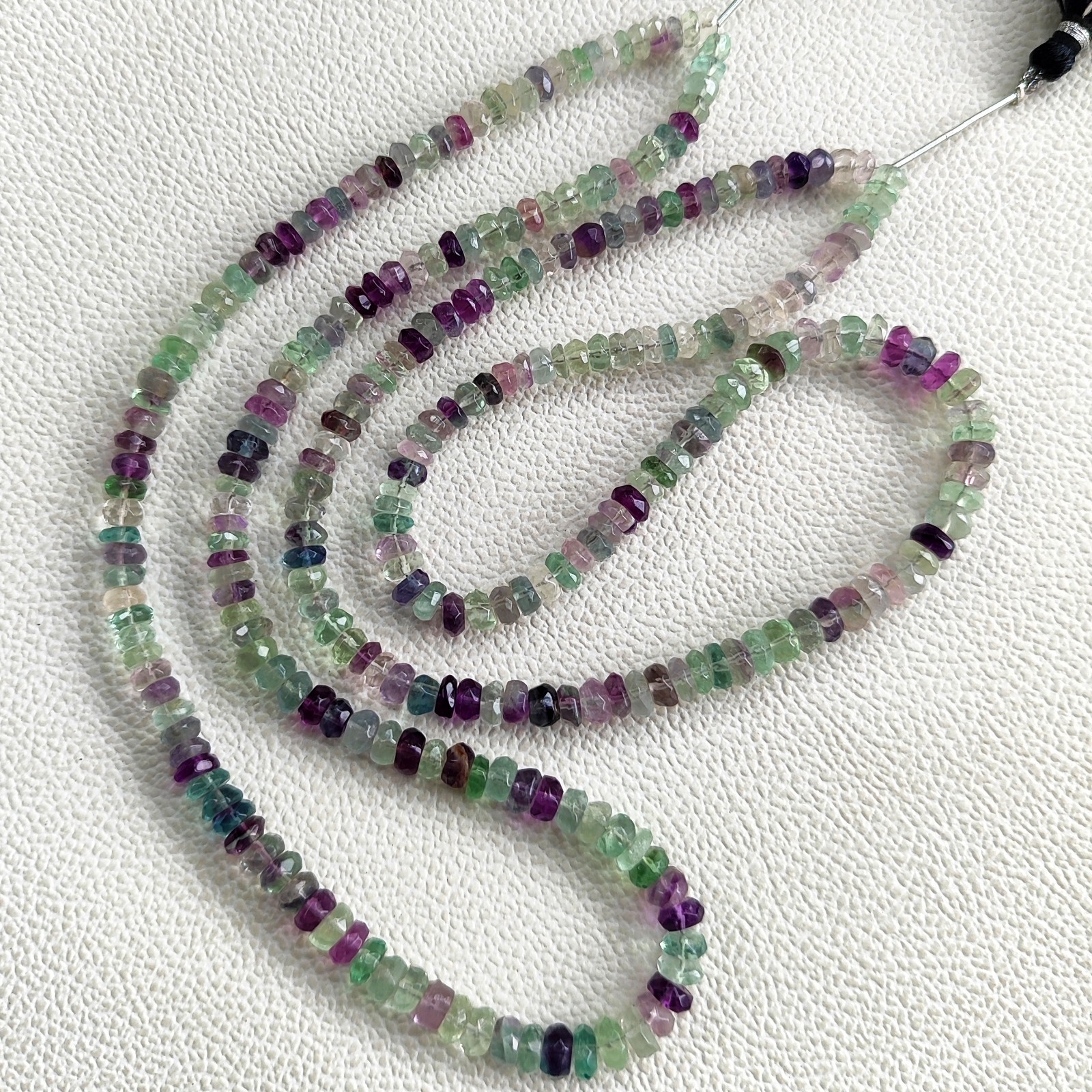Natural Rainbow Fluorite Gems 5-6mm Faceted Rondelle Beads Strand 16″
