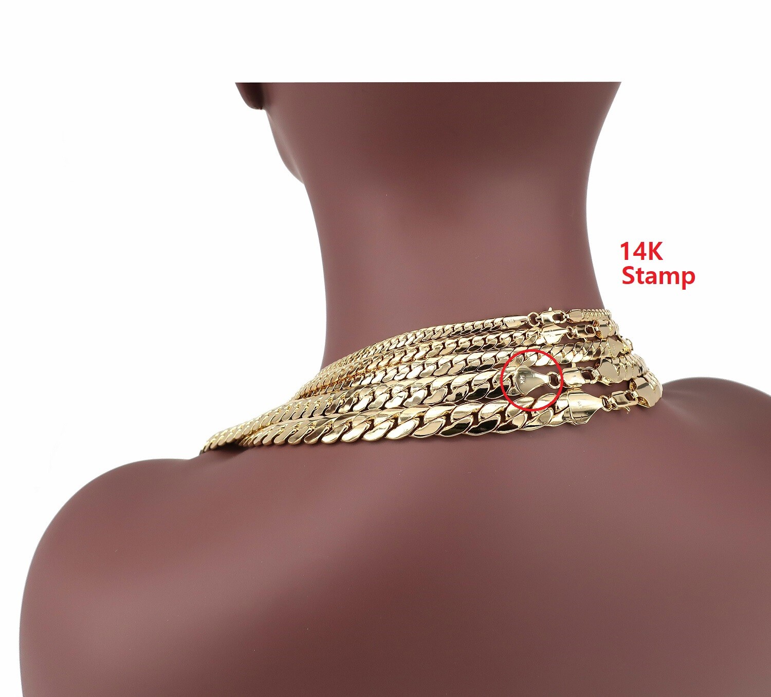 Mens Miami Cuban link Chain Necklace Bracelet 5mm to 12mm Yellow 14k Gold Plated