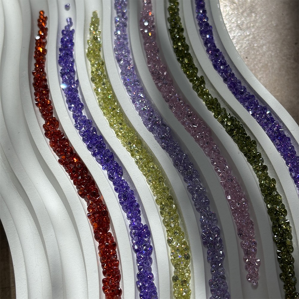 0.8mm-3.5mm 1000pcs Fancy Loose Zirconia Gemstone Round Cut Multicolored for DIY