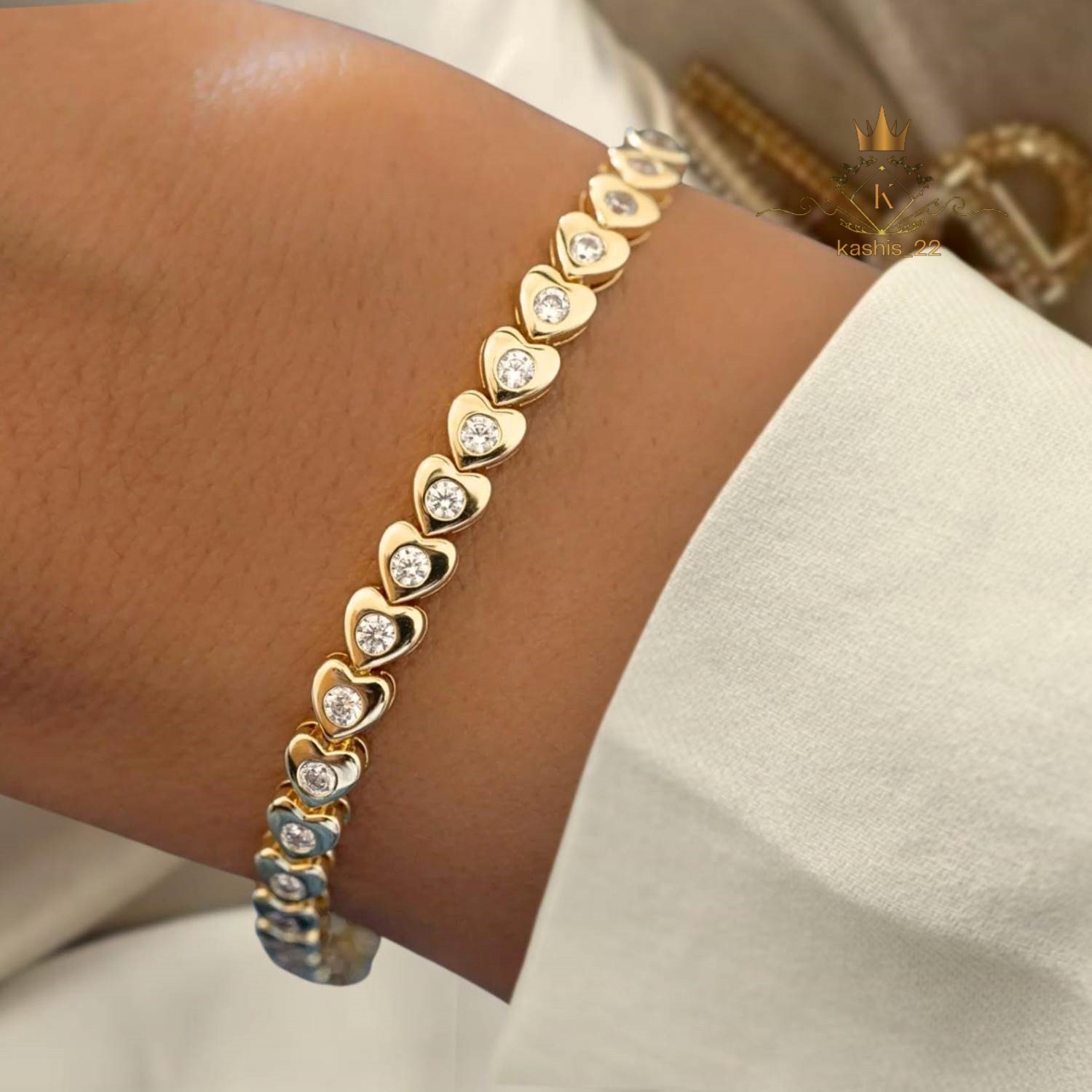 Solid 14K Yellow Gold 7 ‘Inch Long Tennis Bracelet 7 Carat Round Cut For Wedding