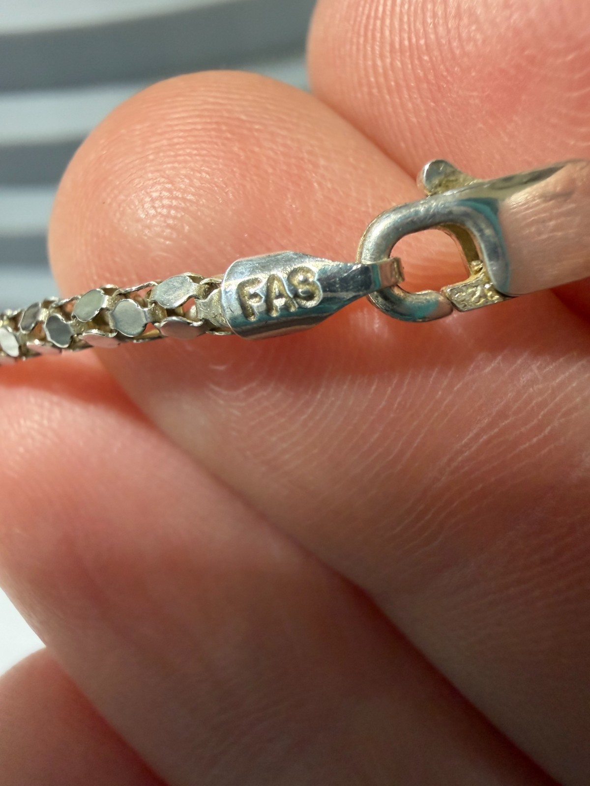 Vintage Sterling Silver Chain Snake Scale Popcorn 24″ 6g Gorgeous Stamped FAS
