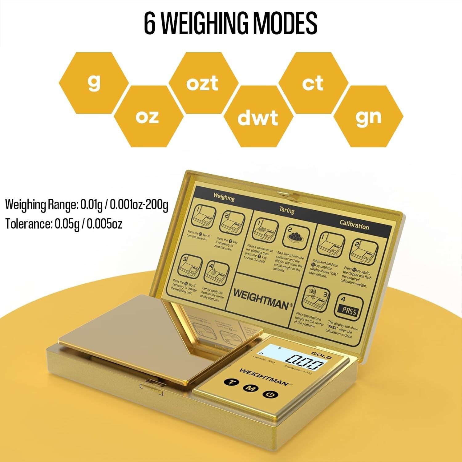 GOLD Digital Pocket Scale 200g x 0.01g Jewelry Gold Gram Karat Weight