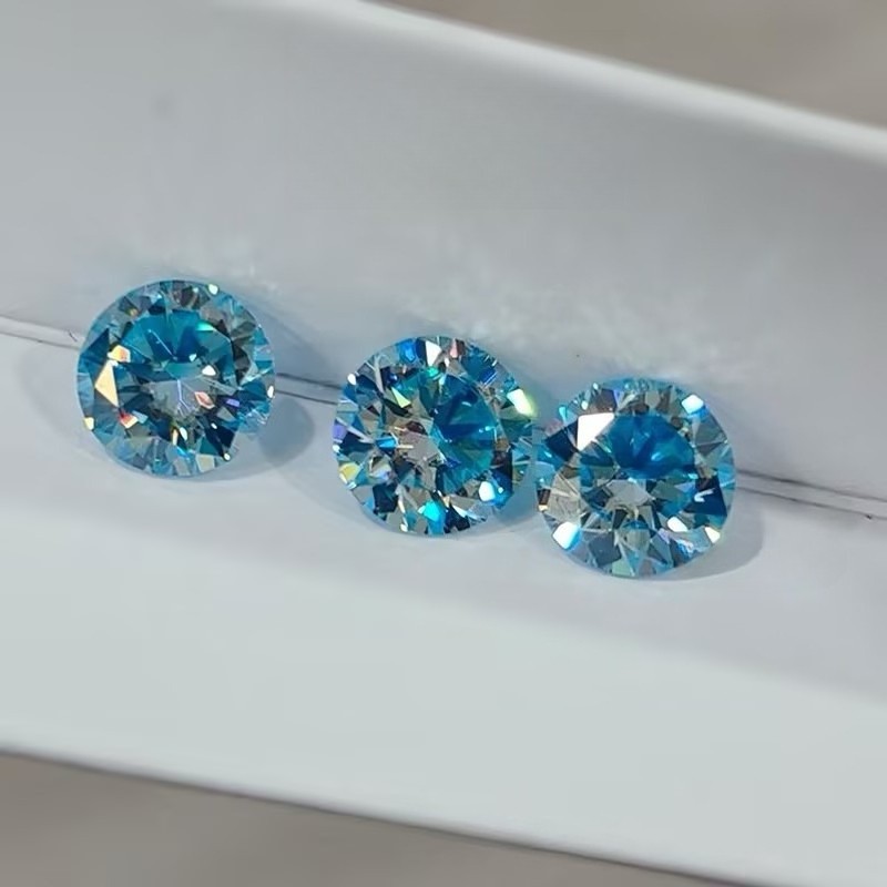 0.5-3ct Four Colors Moissanite Loose VVS1 Round Cut Bulk Gemstone For Setting